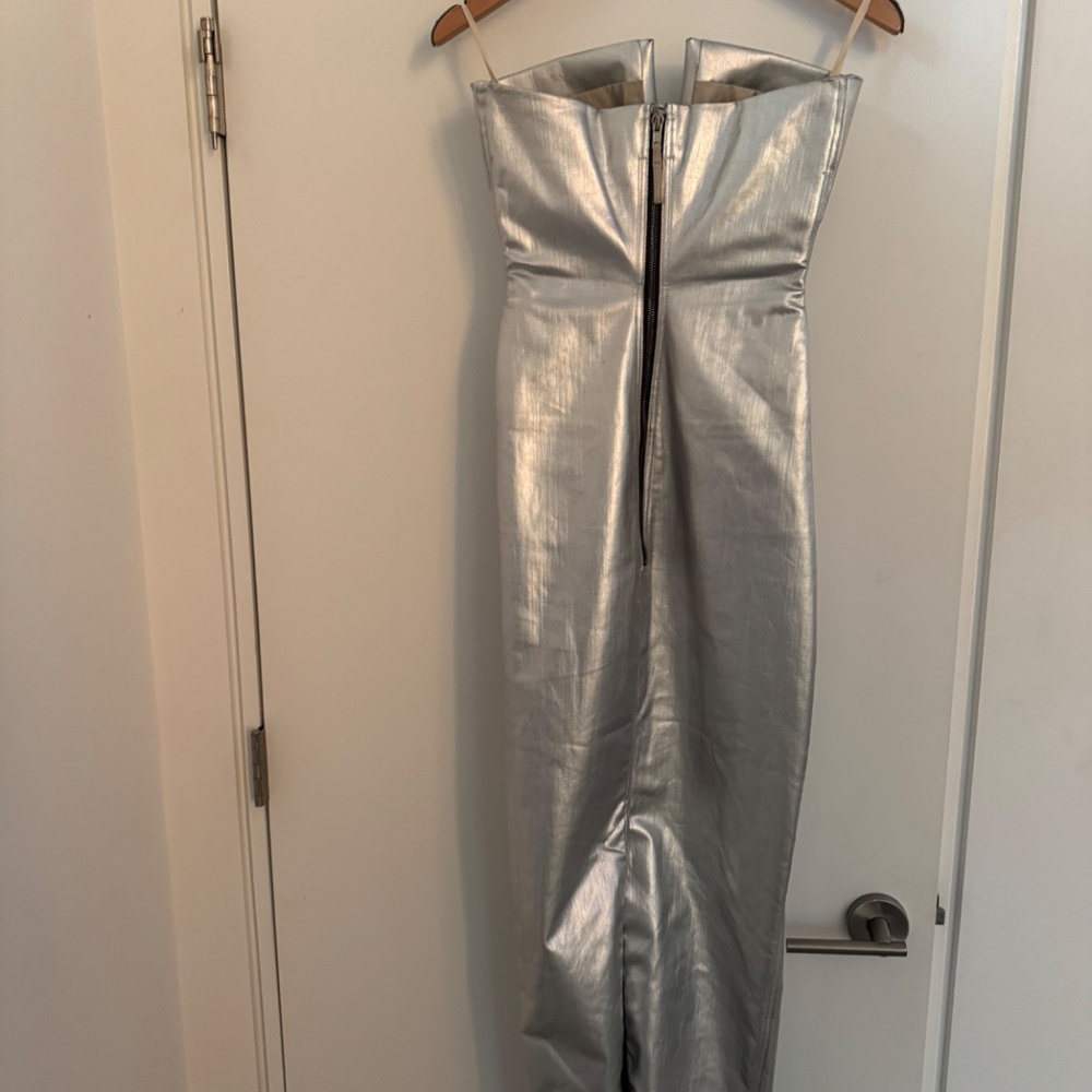 RICK OWENS METALLIC SILVER PRONG DRESS - Picture 6 of 7